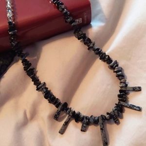❄Snowflake obsidian necklace❄